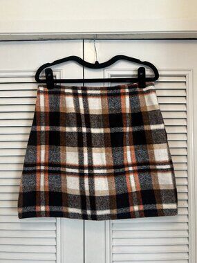 Plaid vest + skirt set | flannel co-ord | neutral tones | S/L | fits M